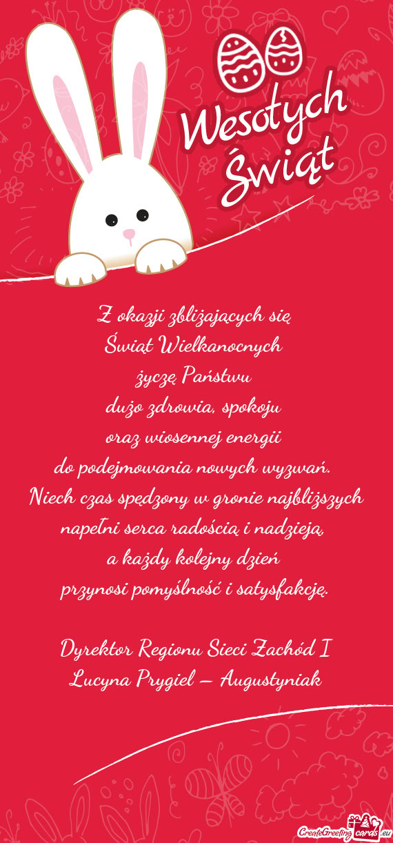 Niech czas spędzony w gronie najbliższych napełni serca radością i nadzieją