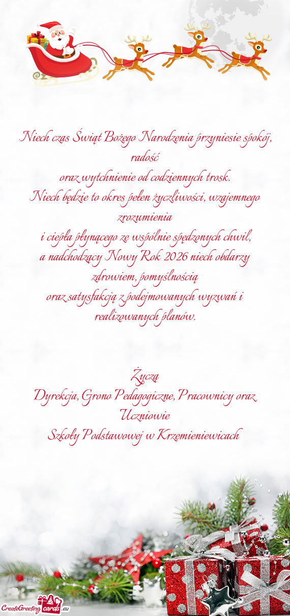 Niech czas Świąt Bożego Narodzenia przyniesie spokój, radość