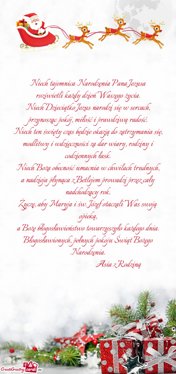 Niech Dzieciątko Jezus narodzi się w sercach