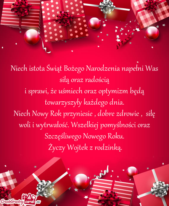 Niech istota Świąt Bożego Narodzenia napełni Was siłą oraz radością i sprawi