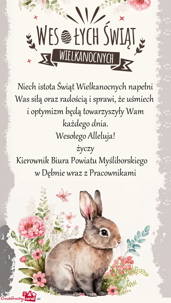 Niech istota Świąt Wielkanocnych napełni Was siłą oraz radością i sprawi, że uśmiech i opt