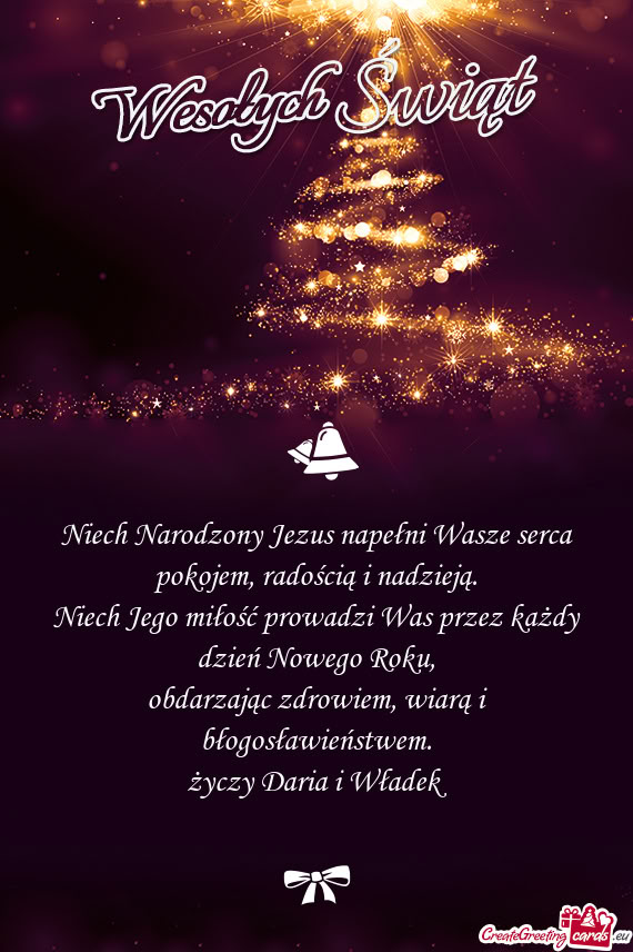 Niech Jego miłość prowadzi Was przez każdy dzień Nowego Roku