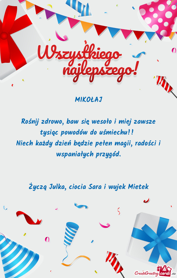 Niech każdy dzień będzie pełen magii, radości i wspaniałych przygód