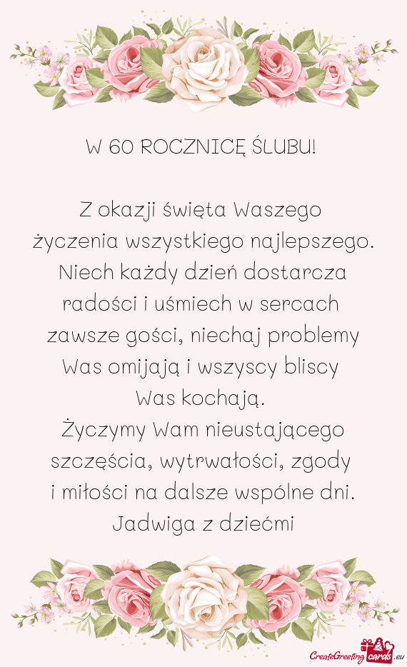 Niech każdy dzień dostarcza radości i uśmiech w sercach