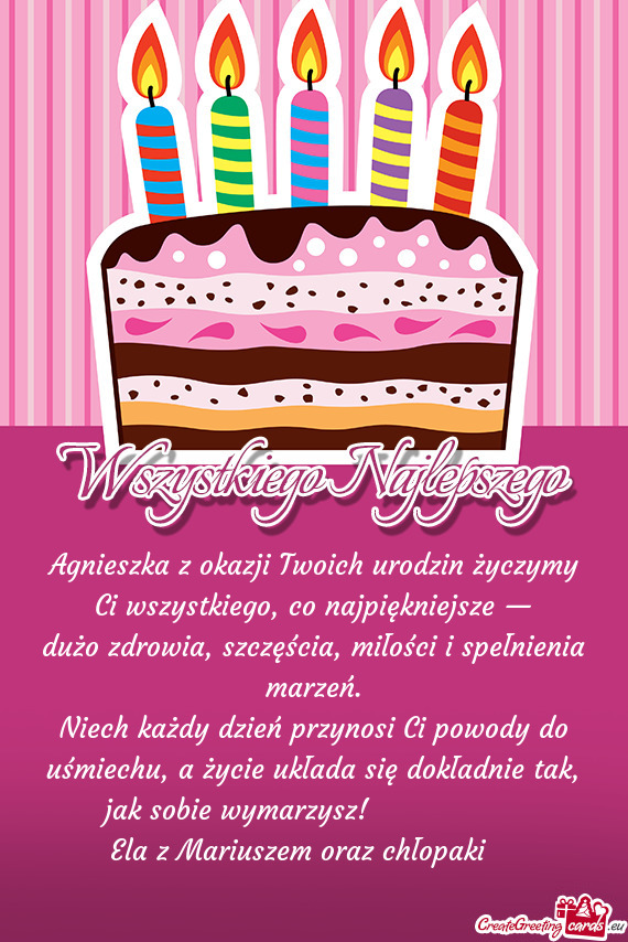 Niech każdy dzień przynosi Ci powody do uśmiechu, a życie układa się dokładnie tak, jak sobie