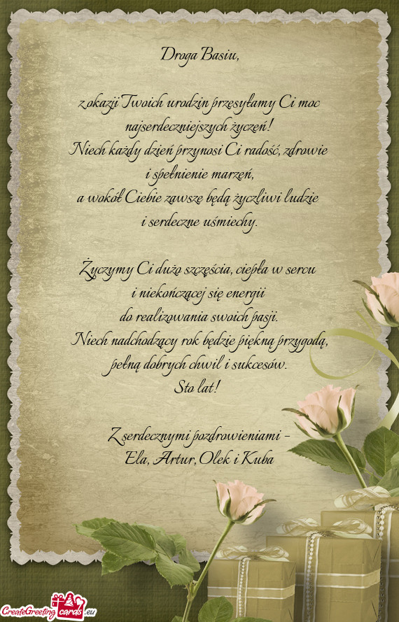 Niech każdy dzień przynosi Ci radość, zdrowie