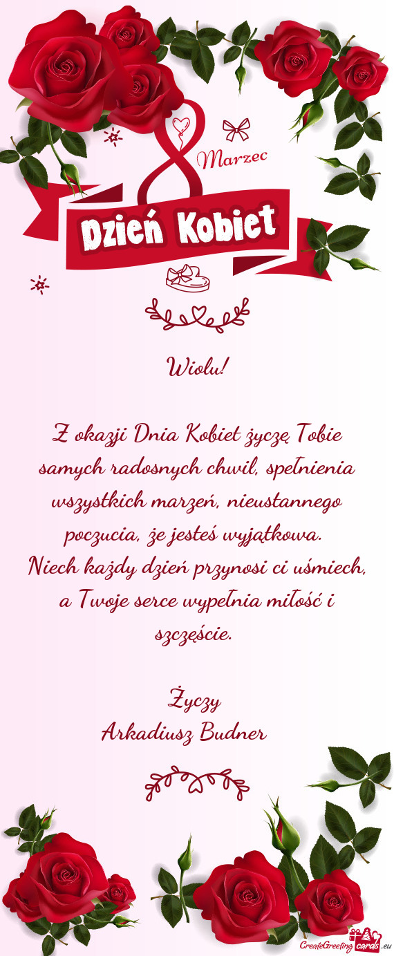 Niech każdy dzień przynosi ci uśmiech, a Twoje serce wypełnia miłość i szczęście