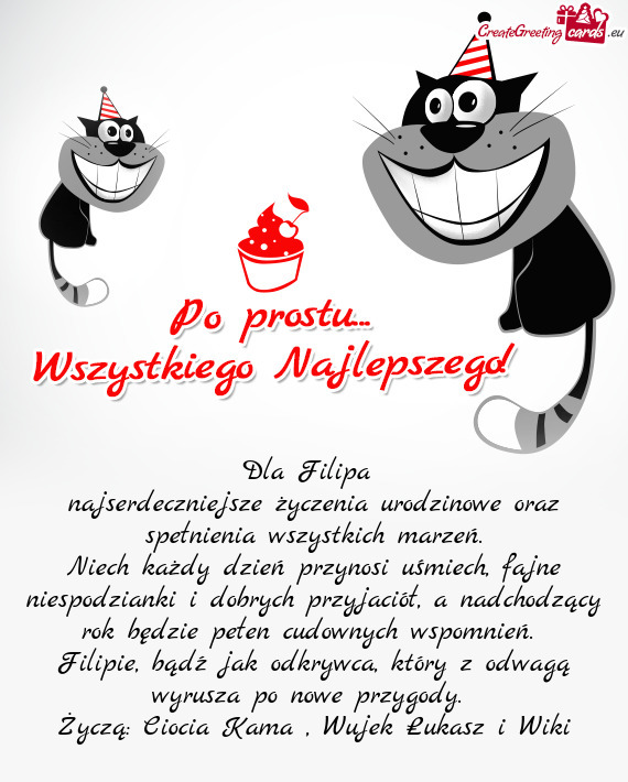 Niech każdy dzień przynosi uśmiech, fajne niespodzianki i dobrych przyjaciół, a nadchodzący ro