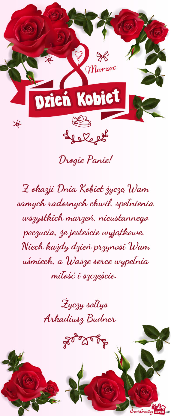 Niech każdy dzień przynosi Wam uśmiech, a Wasze serce wypełnia miłość i szczęście