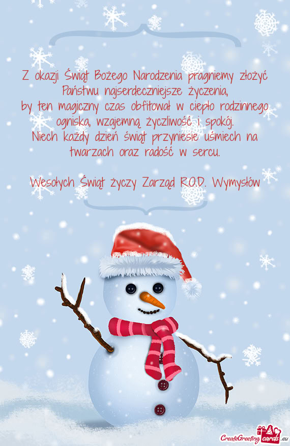 Niech każdy dzień świąt przyniesie uśmiech na twarzach oraz radość w sercu
