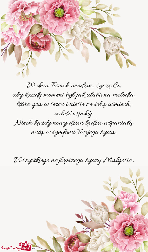 Niech każdy nowy dzień będzie wspaniałą nutą w symfonii Twojego życia