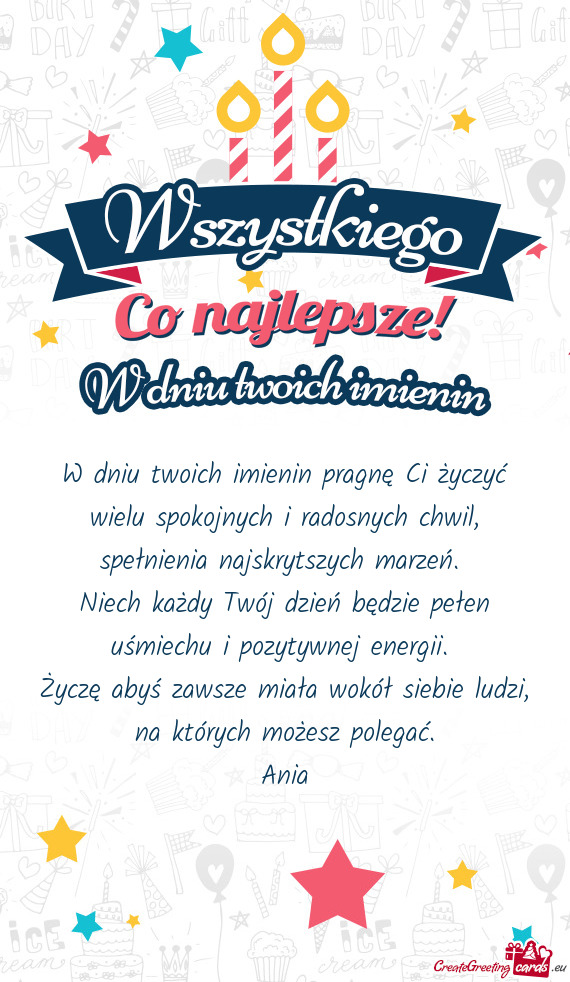 Niech każdy Twój dzień będzie pełen uśmiechu i pozytywnej energii