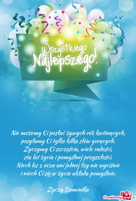 Niech los z oczu ani jednej łzy nie wyciśnie