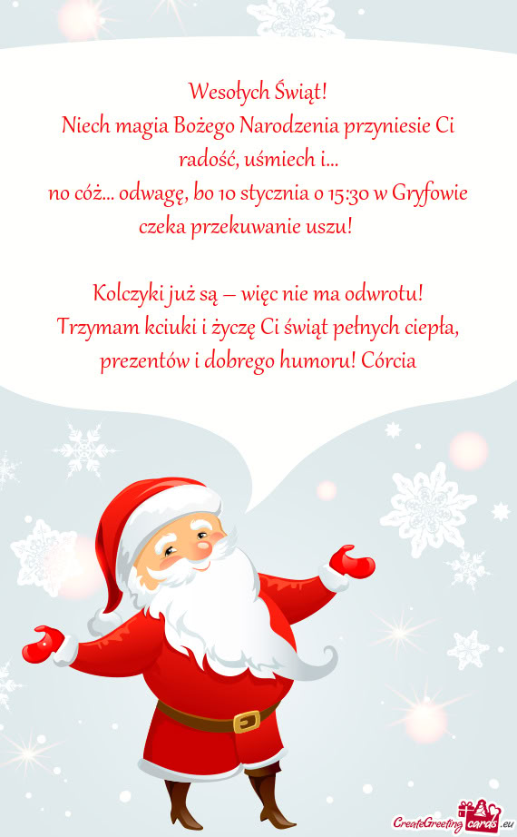 Niech magia Bożego Narodzenia przyniesie Ci radość, uśmiech i…