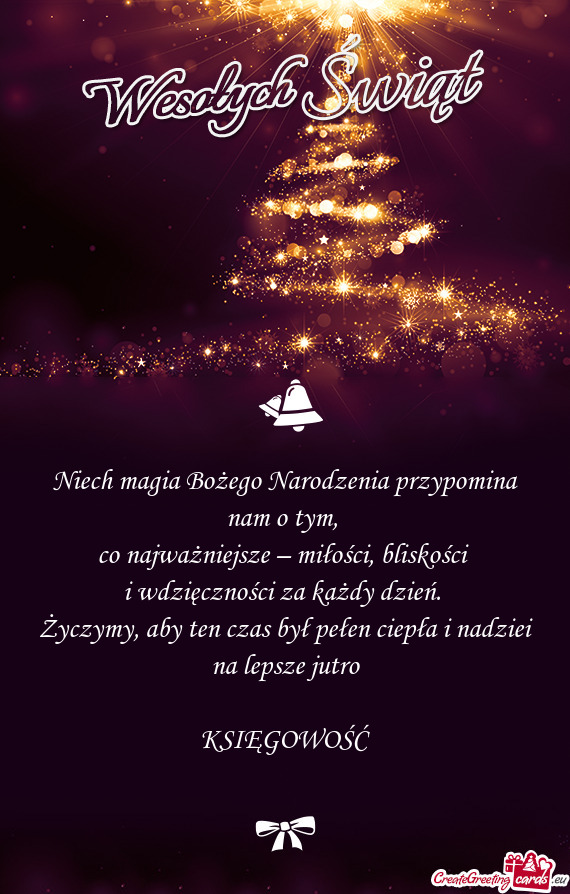 Niech magia Bożego Narodzenia przypomina nam o tym