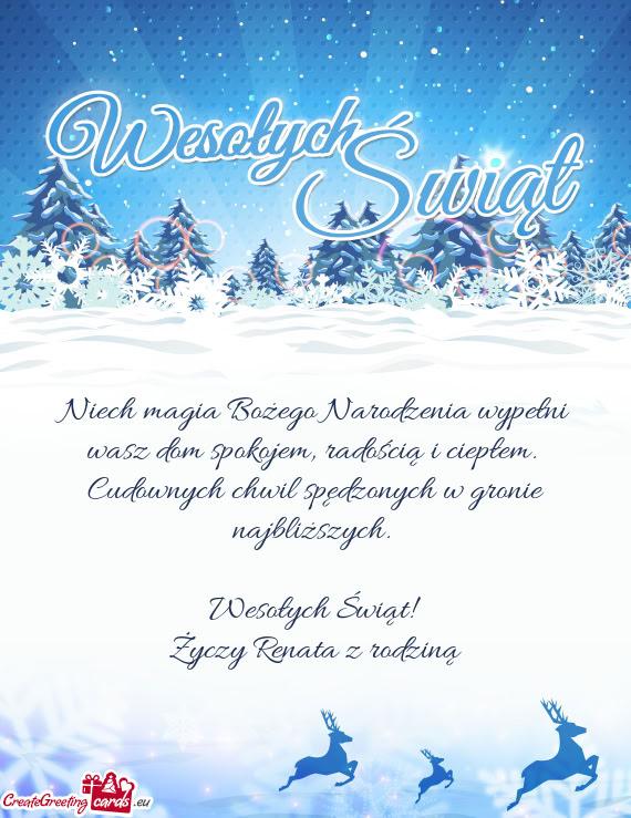 Niech magia Bożego Narodzenia wypełni wasz dom spokojem, radością i