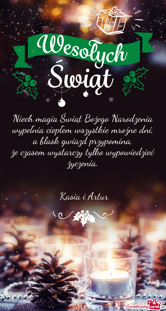 Niech magia Świąt Bożego Narodzenia  wypełnia ciepłem wszystkie mroźne