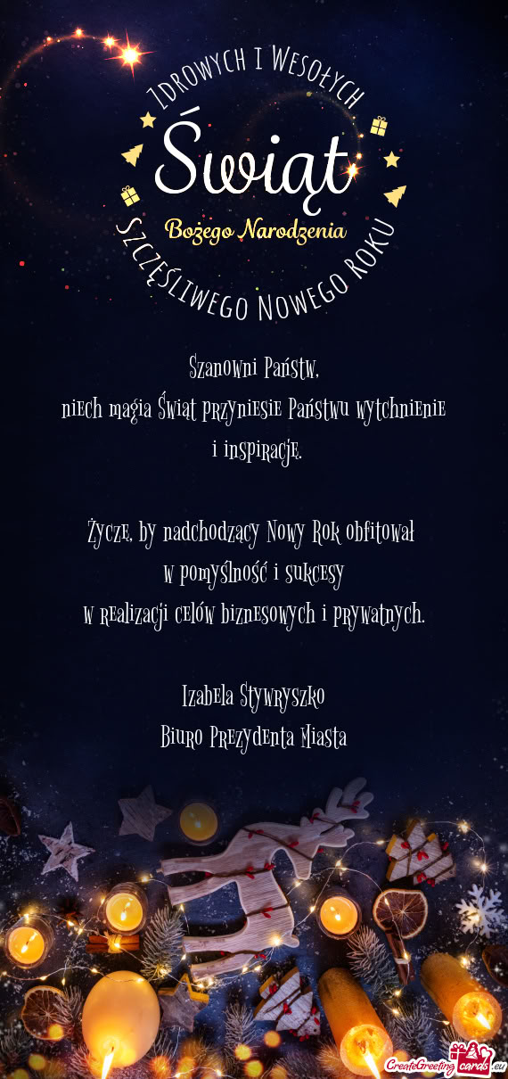 Niech magia Świąt przyniesie Państwu wytchnienie