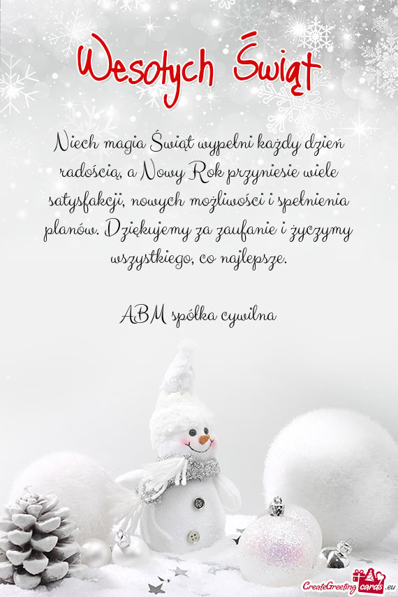 Niech magia Świąt wypełni każdy dzień radością