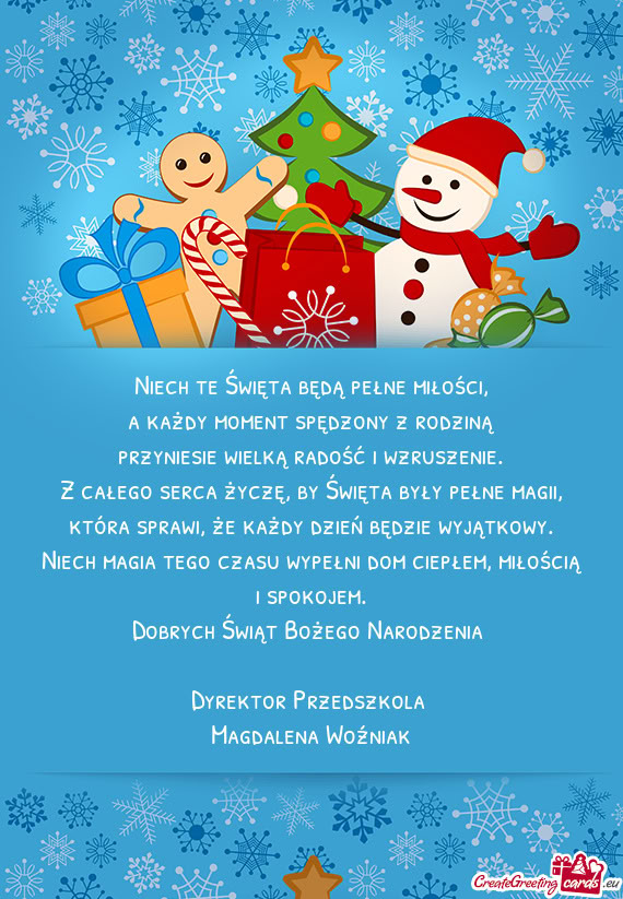 Niech magia tego czasu wypełni dom ciepłem, miłością i spokojem