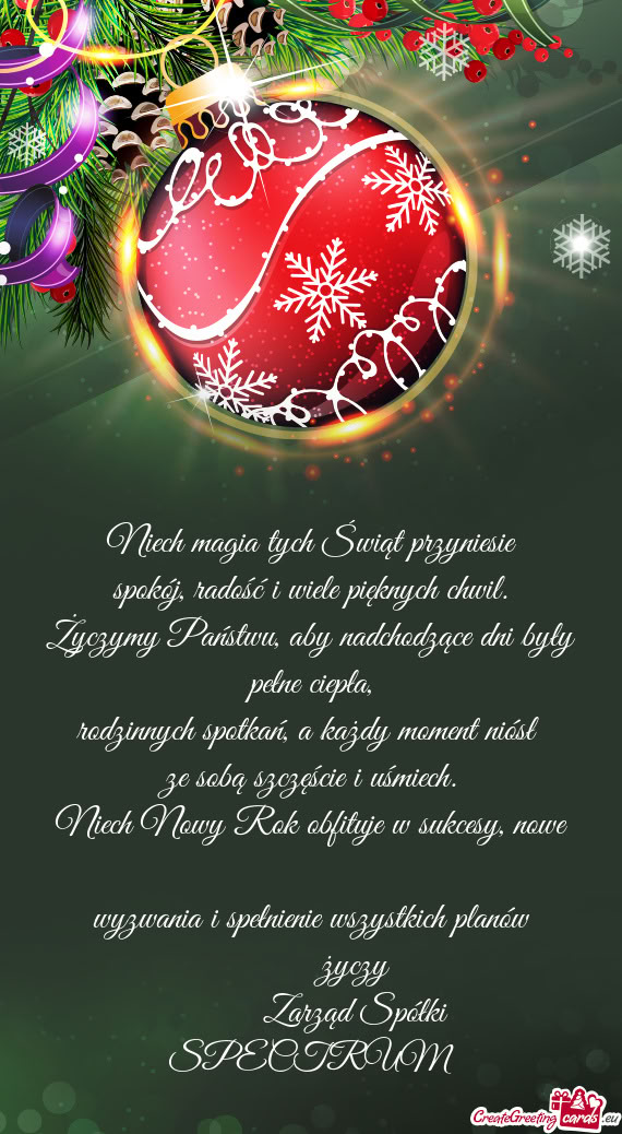 Niech magia tych Świąt przyniesie