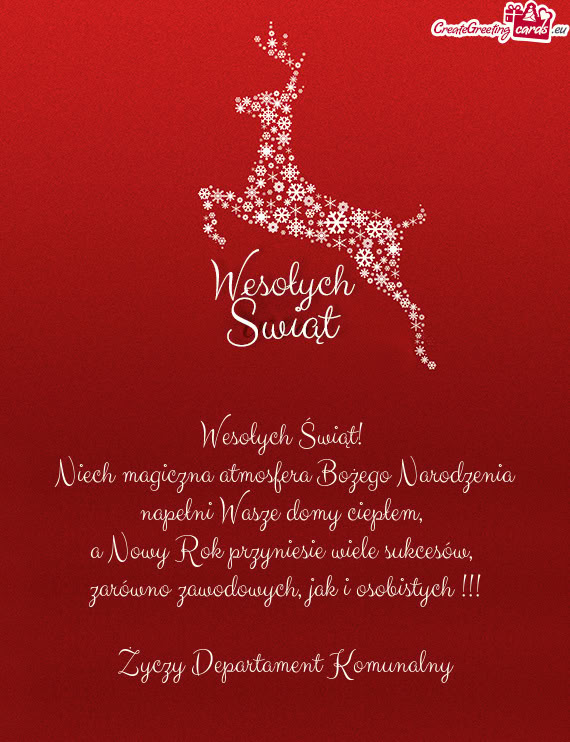 Niech magiczna atmosfera Bożego Narodzenia napełni Wasze domy ciepłem