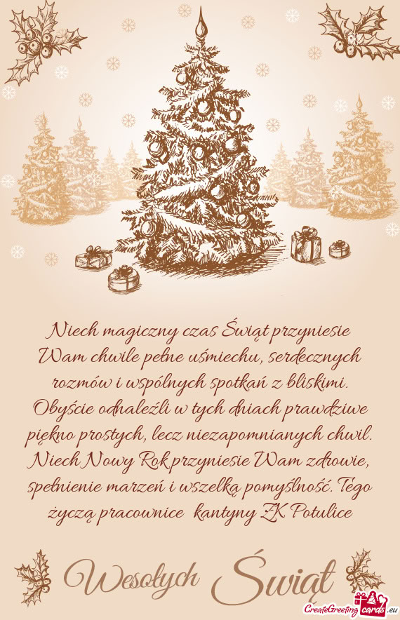 Niech magiczny czas Świąt przyniesie Wam chwile pełne uśmiechu, serdecznych rozmów i wspólnych