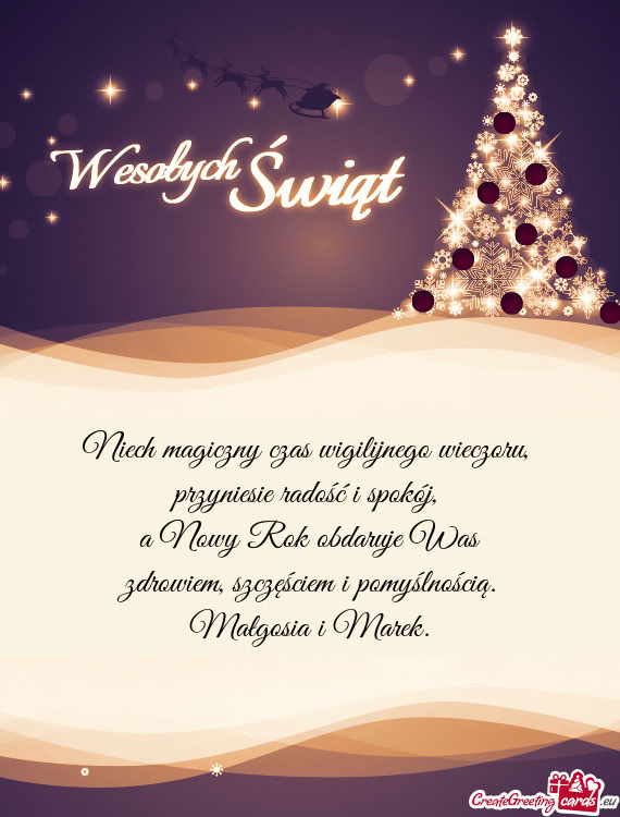 Niech magiczny czas wigilijnego wieczoru