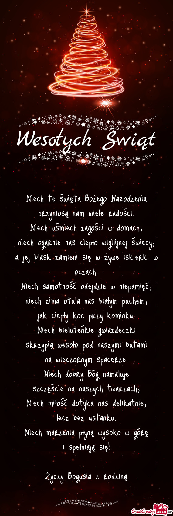Niech marzenia płyną wysoko w górę i spełniają się! Bogusia z rodziną