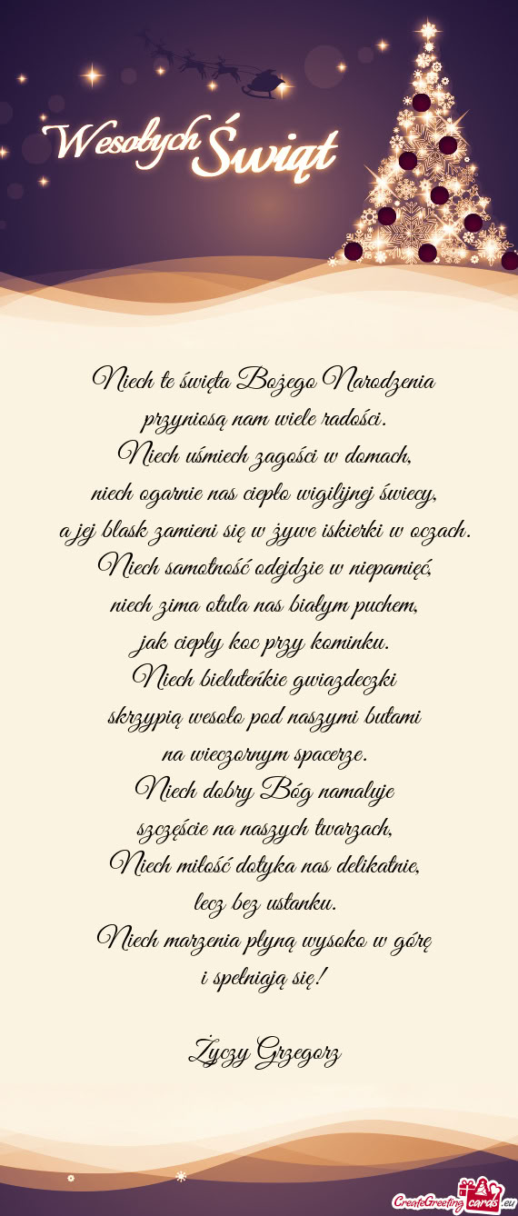 Niech marzenia płyną wysoko w górę i spełniają się! Grzegorz