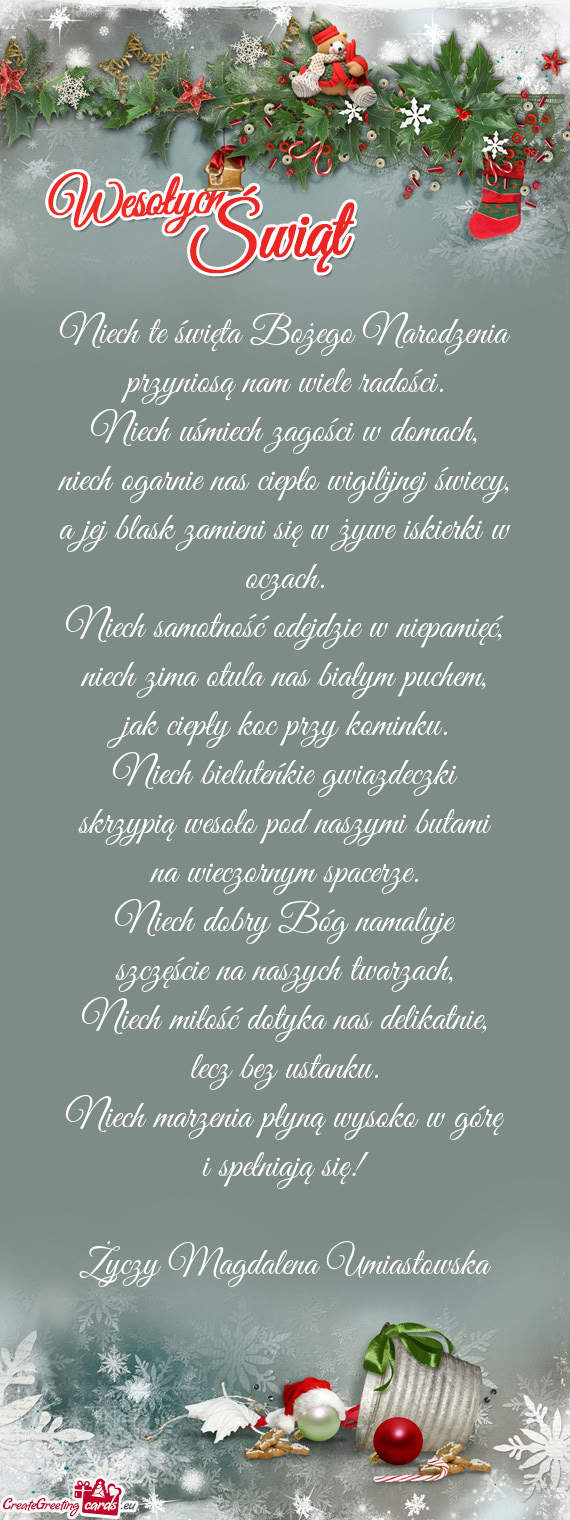 Niech marzenia płyną wysoko w górę i spełniają się! Magdalena Umiastowska