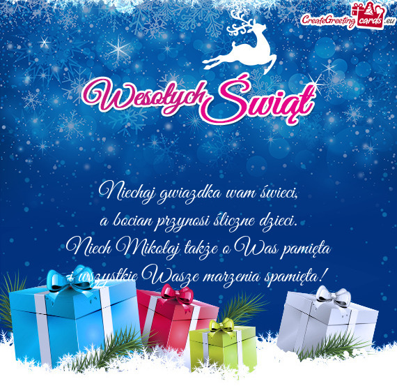 Niech Mikołaj także o Was pamięta i wszystkie Wasze marzenia spamięta