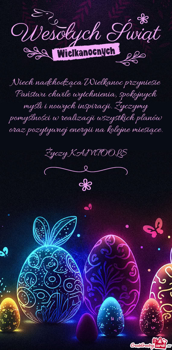 Niech nadchodząca Wielkanoc przyniesie Państwu chwile wytchnienia, spokojnych myśli i nowych insp