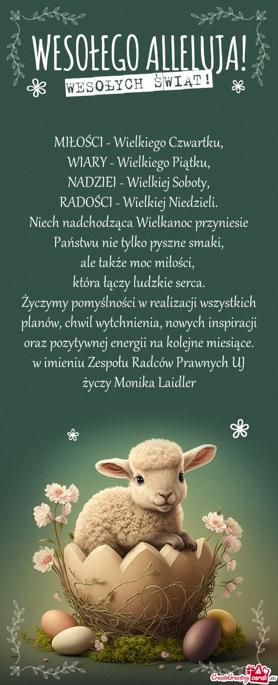 Niech nadchodząca Wielkanoc przyniesie Państwu nie tylko pyszne smaki