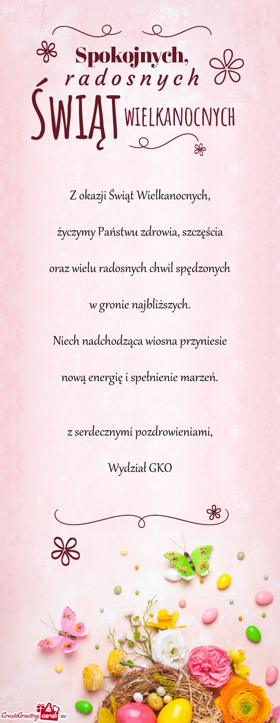 Niech nadchodząca wiosna przyniesie