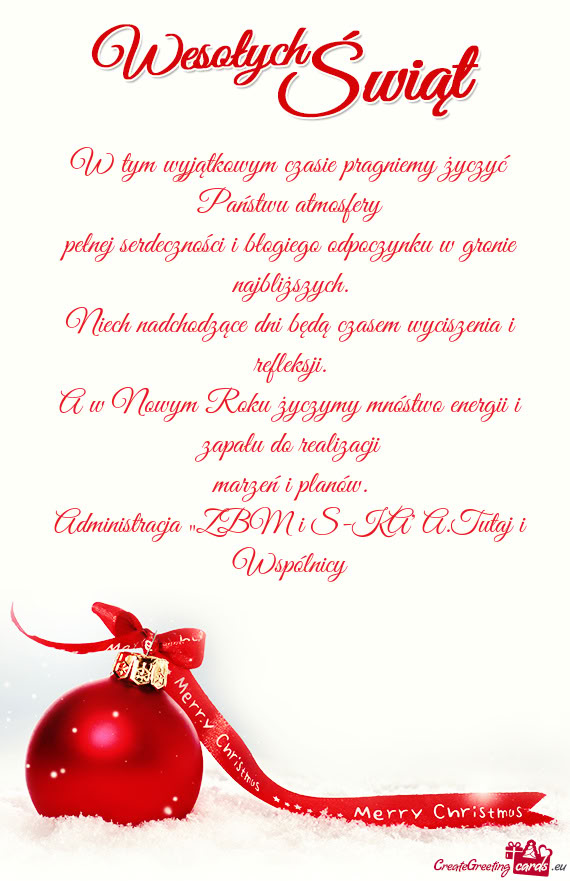 Niech nadchodzące dni będą czasem wyciszenia i refleksji