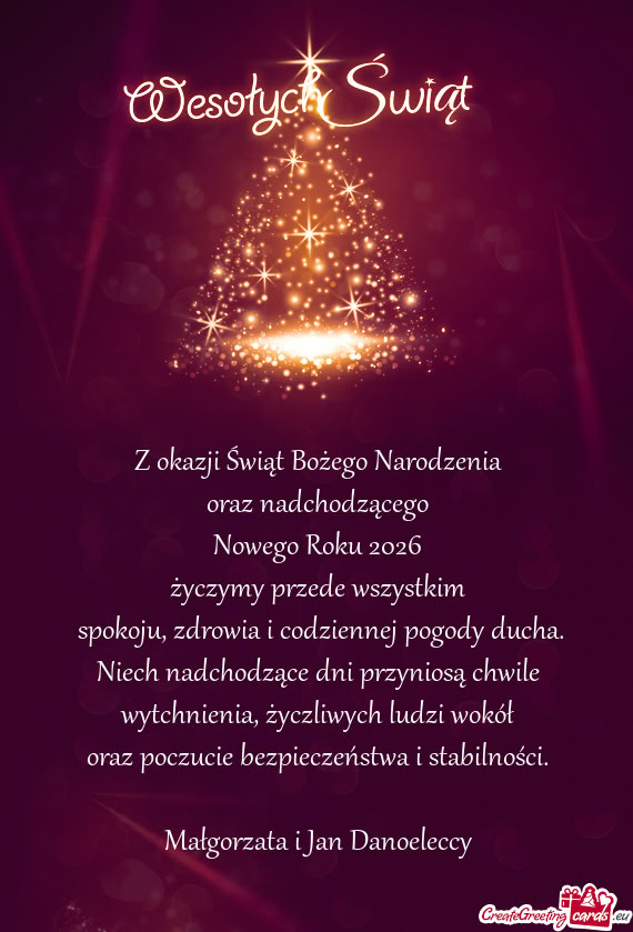 Niech nadchodzące dni przyniosą chwile wytchnienia, życzliwych ludzi wokół