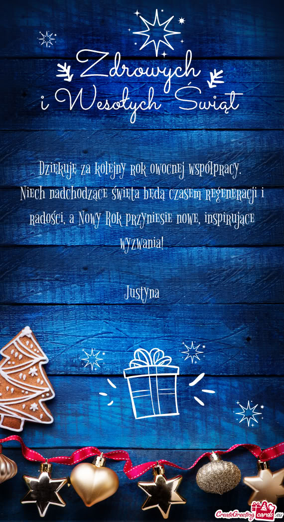 Niech nadchodzące święta będą czasem regeneracji i radości, a Nowy Rok przyniesie nowe, inspir