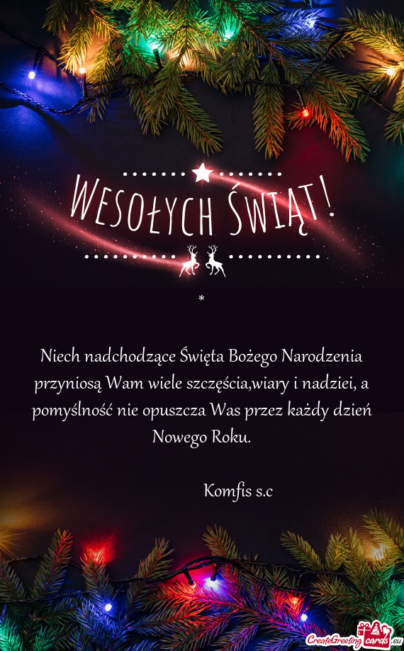 Niech nadchodzące Święta Bożego Narodzenia przyniosą Wam wiele szczęścia,wiary i nadziei, a p
