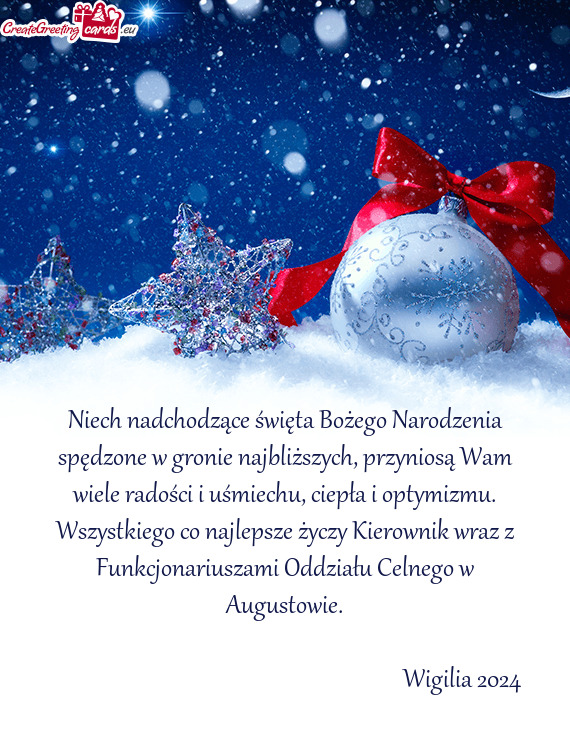 Niech nadchodzące święta Bożego Narodzenia spędzone w gronie najbliższych, przyniosą Wam wiel