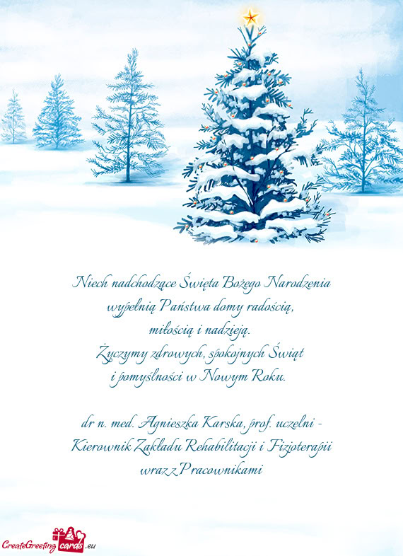 Niech nadchodzące Święta Bożego Narodzenia wypełnią Państwa domy radością