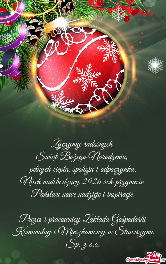 Niech nadchodzący 2026 rok przyniesie