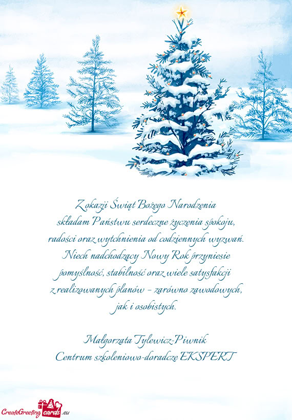 Niech nadchodzący Nowy Rok przyniesie pomyślność, stabilność oraz wiele satysfakcji