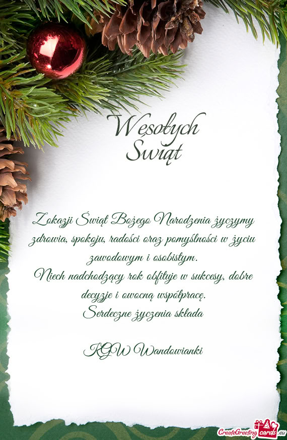 Niech nadchodzący rok obfituje w sukcesy, dobre decyzje i owocną współpracę