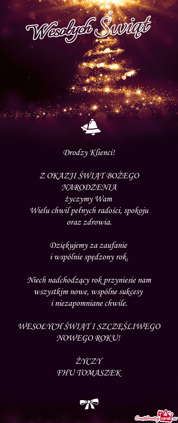 Niech nadchodzący rok przyniesie nam wszystkim nowe, wspólne sukcesy