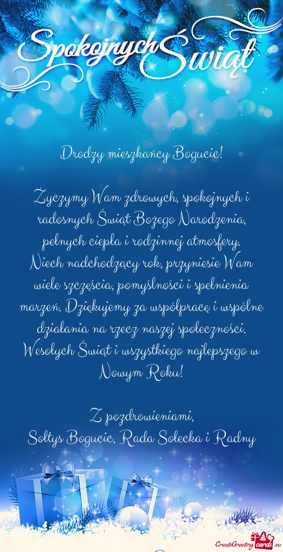 Niech nadchodzący rok, przyniesie Wam wiele szczęścia, pomyślności i spełnienia marzeń. Dzię