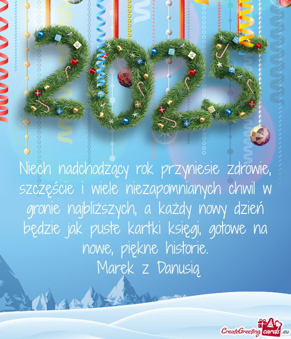 Niech nadchodzący rok przyniesie zdrowie, szczęście i wiele niezapomnianych chwil w gronie najbli