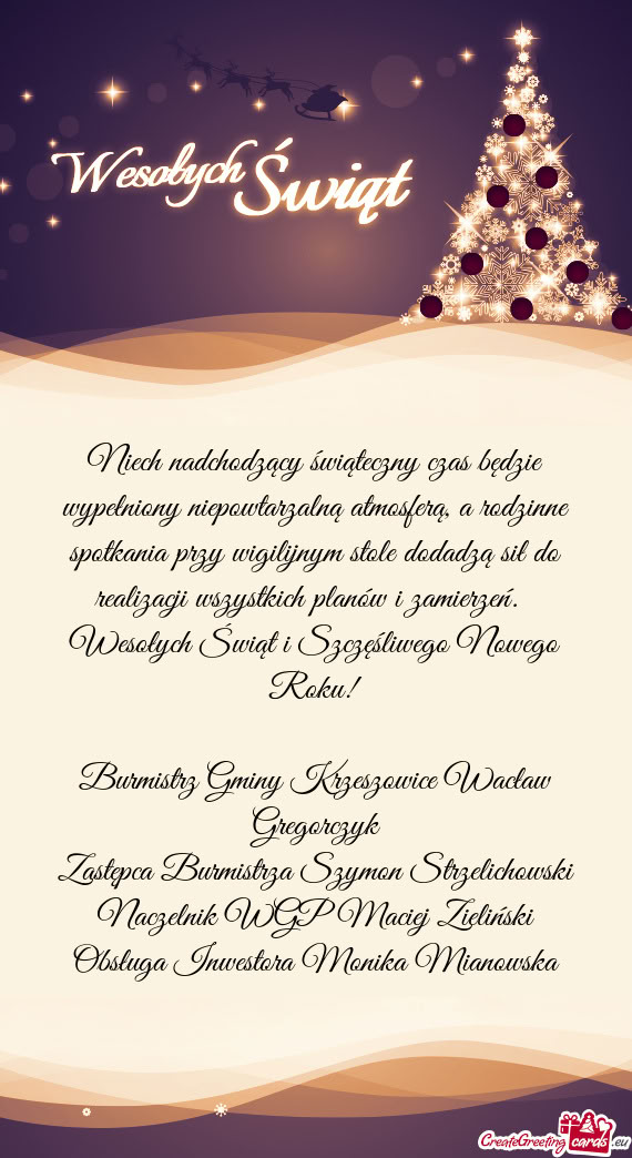 Niech nadchodzący świąteczny czas będzie wypełniony niepowtarzalną atmosferą, a rodzinne spot