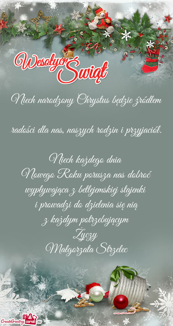 Niech narodzony Chrystus będzie źródłem