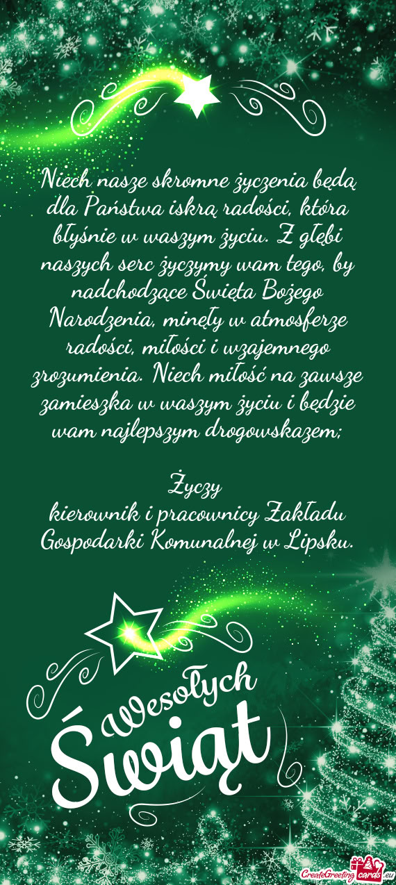 Niech nasze skromne życzenia będą dla Państwa iskrą radości, która błyśnie w waszym życiu